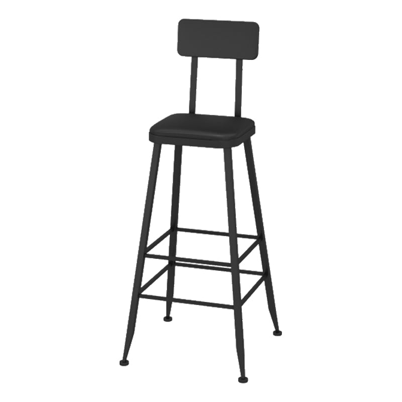 Contemporary Faux Leather Counter Stools Metal Bar Stools for Home Use