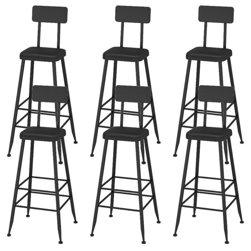 Contemporary Faux Leather Counter Stools Metal Bar Stools for Home Use