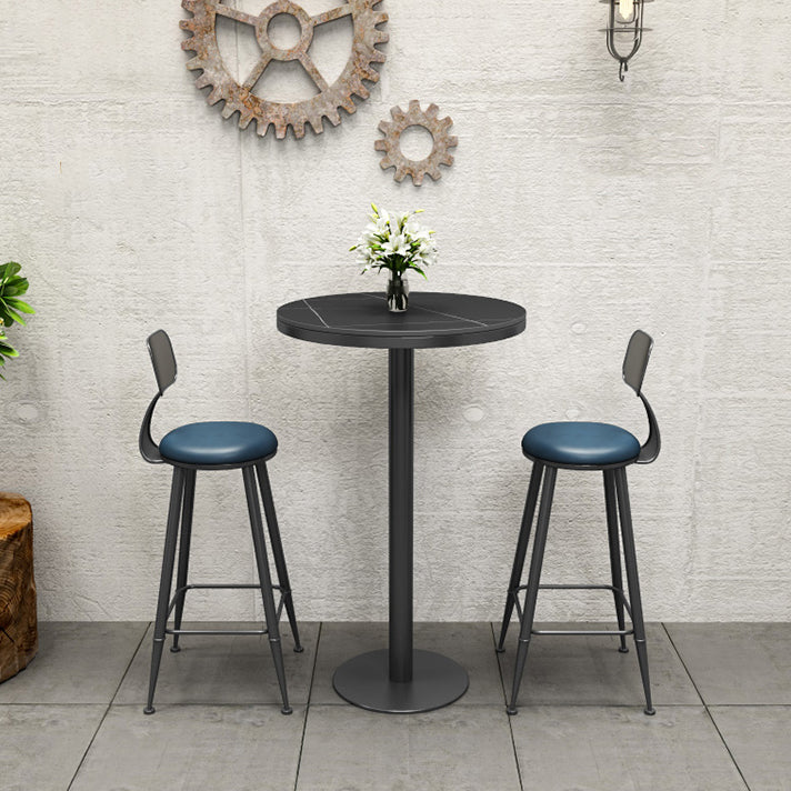 Contemporary Faux Leather Counter Stools Metal Bar Stools for Home Use