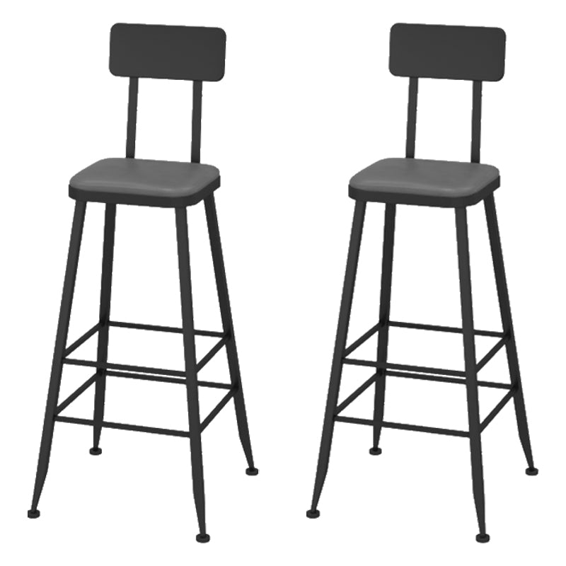 Contemporary Faux Leather Counter Stools Metal Bar Stools for Home Use