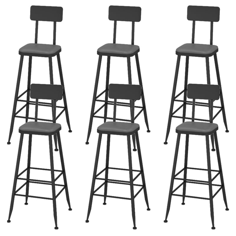 Contemporary Faux Leather Counter Stools Metal Bar Stools for Home Use