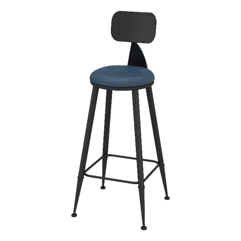 Contemporary Faux Leather Counter Stools Metal Bar Stools for Home Use