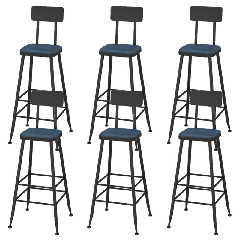 Contemporary Faux Leather Counter Stools Metal Bar Stools for Home Use