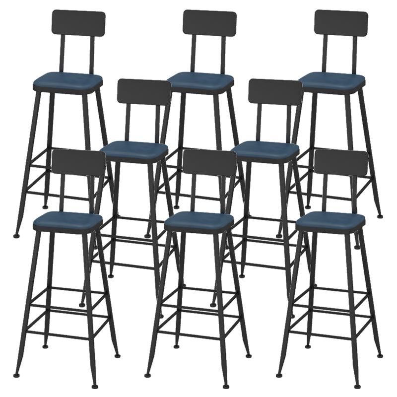 Contemporary Faux Leather Counter Stools Metal Bar Stools for Home Use