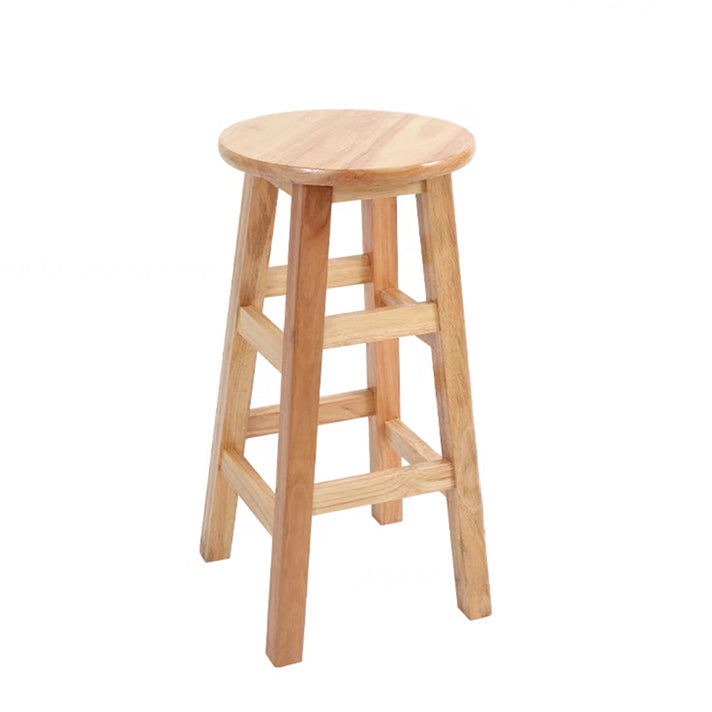 Industrial Armless Counter High Stool Solid Wood Backless Cafe Bar Stool with 4 Legs