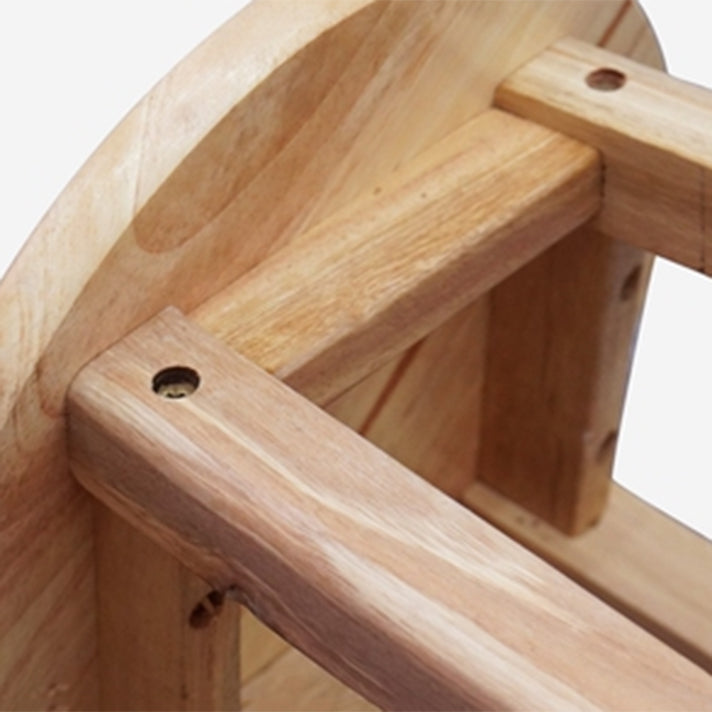 Industrial Armless Counter High Stool Solid Wood Backless Cafe Bar Stool with 4 Legs