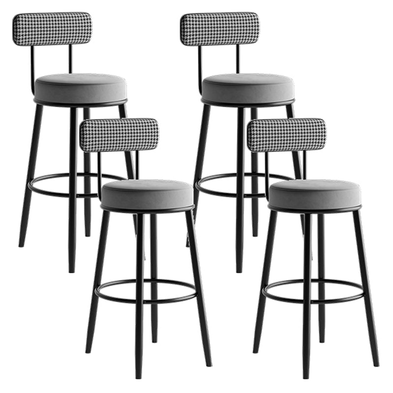 Modern Style Bar-stool Round Counter Bar Stool with Metal Legs for Kitchen