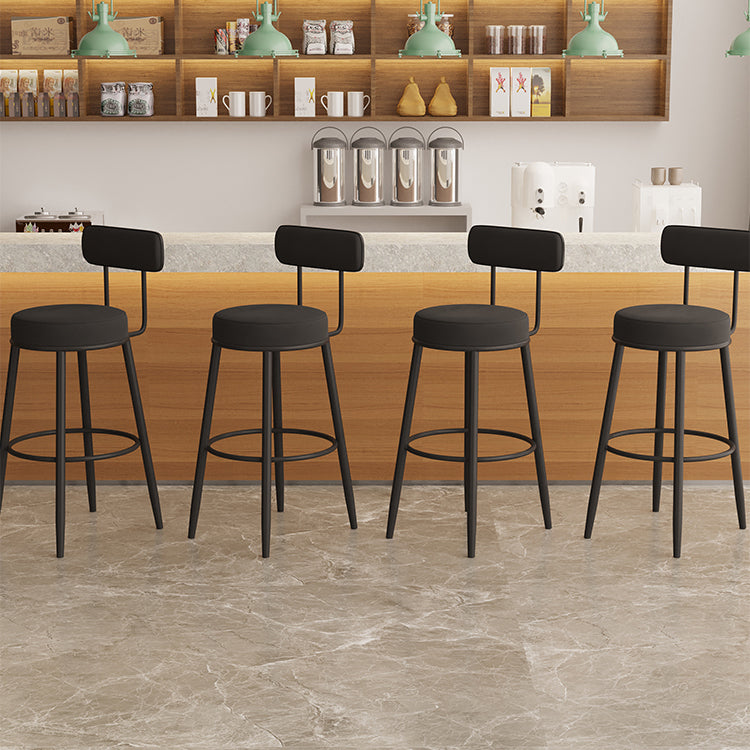 Modern Style Bar-stool Round Counter Bar Stool with Metal Legs for Kitchen