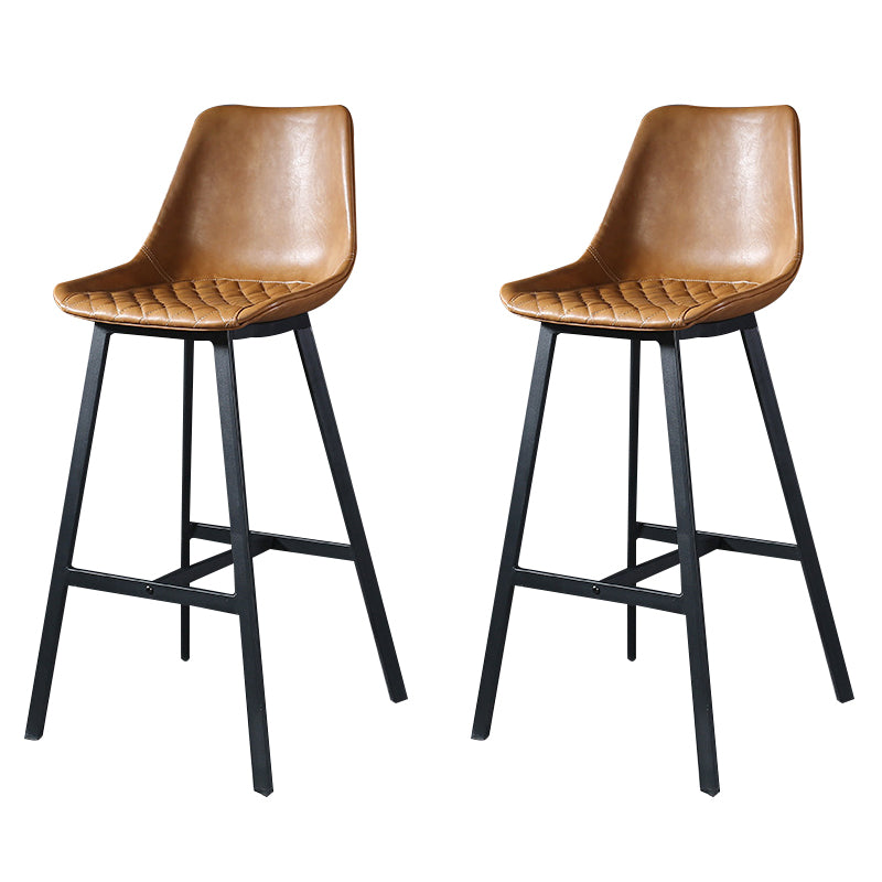 Modern PU Leather Bar-stool Bucket Seat Counter Bar Stool with Metal Legs