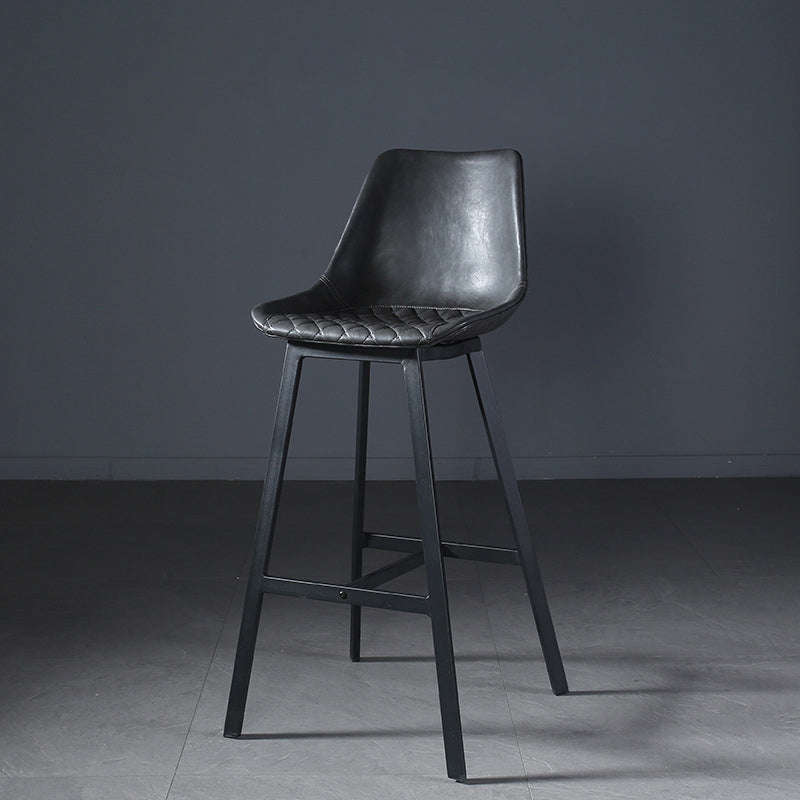 Modern PU Leather Bar-stool Bucket Seat Counter Bar Stool with Metal Legs
