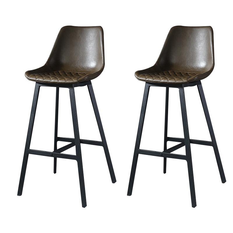 Modern PU Leather Bar-stool Bucket Seat Counter Bar Stool with Metal Legs