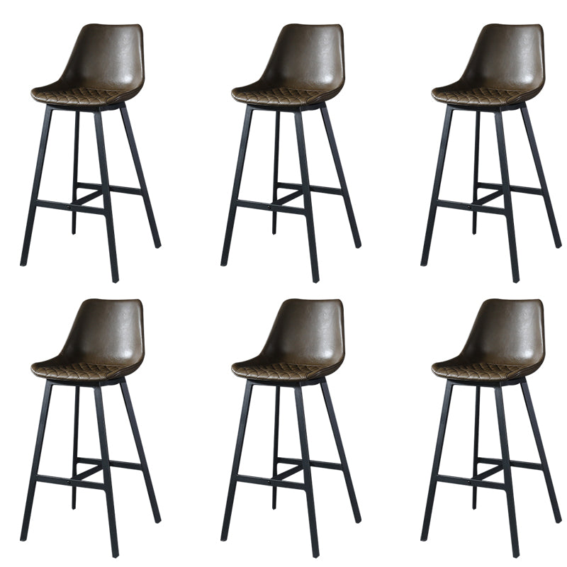 Modern PU Leather Bar-stool Bucket Seat Counter Bar Stool with Metal Legs