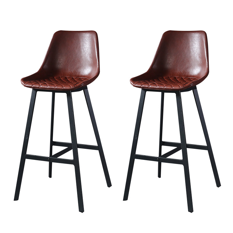 Modern PU Leather Bar-stool Bucket Seat Counter Bar Stool with Metal Legs