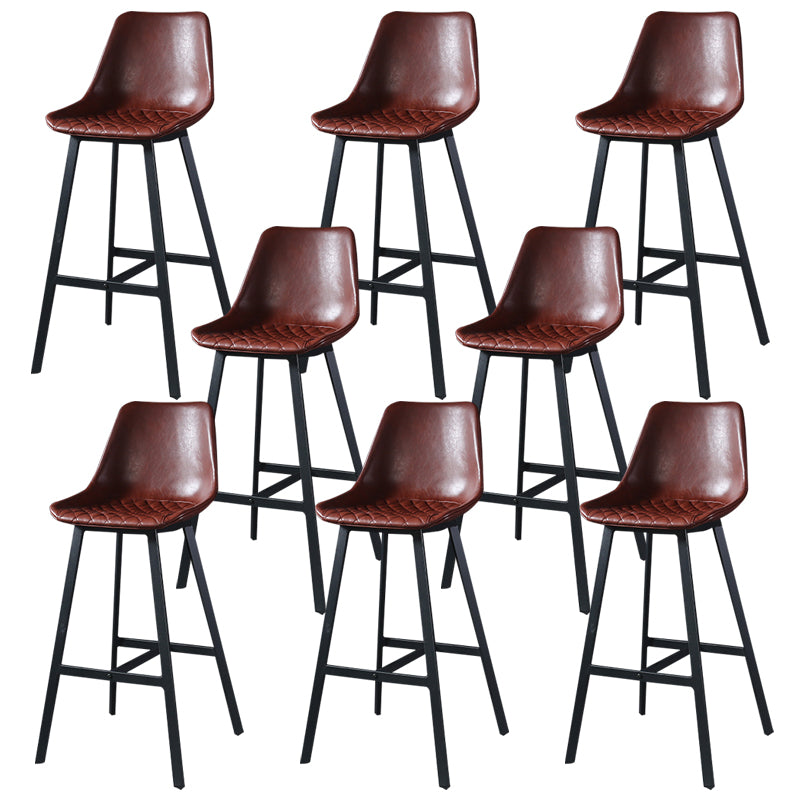 Modern PU Leather Bar-stool Bucket Seat Counter Bar Stool with Metal Legs