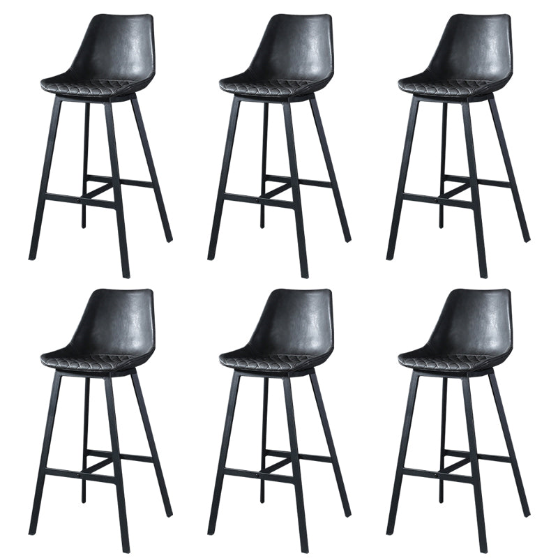Modern PU Leather Bar-stool Bucket Seat Counter Bar Stool with Metal Legs