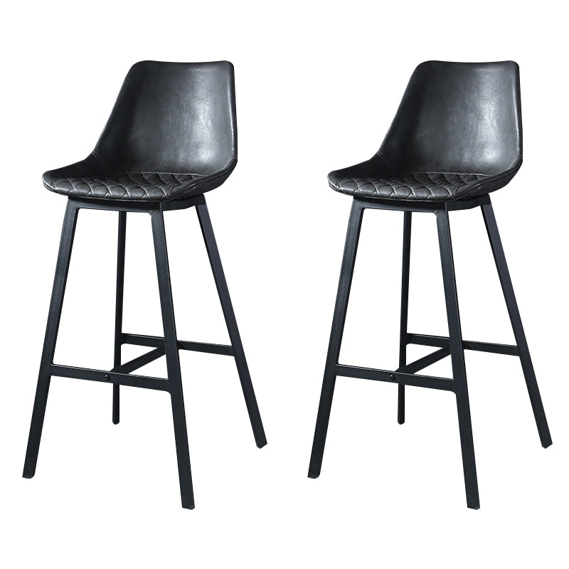 Modern PU Leather Bar-stool Bucket Seat Counter Bar Stool with Metal Legs