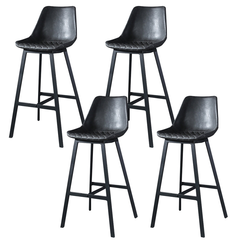Modern PU Leather Bar-stool Bucket Seat Counter Bar Stool with Metal Legs