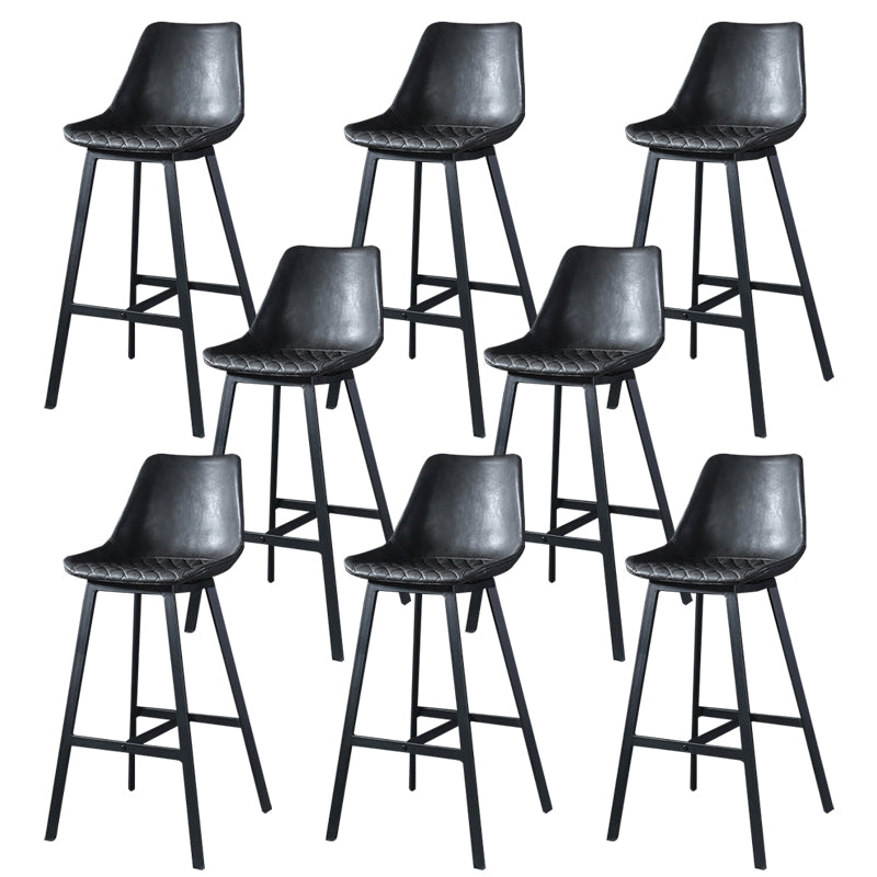 Modern PU Leather Bar-stool Bucket Seat Counter Bar Stool with Metal Legs