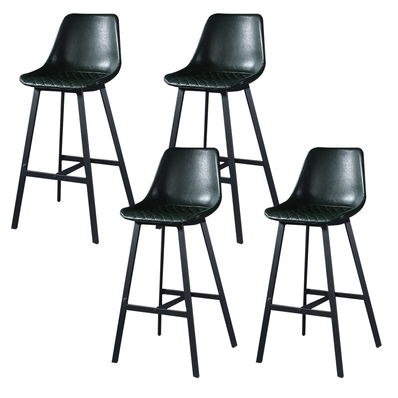 Modern PU Leather Bar-stool Bucket Seat Counter Bar Stool with Metal Legs