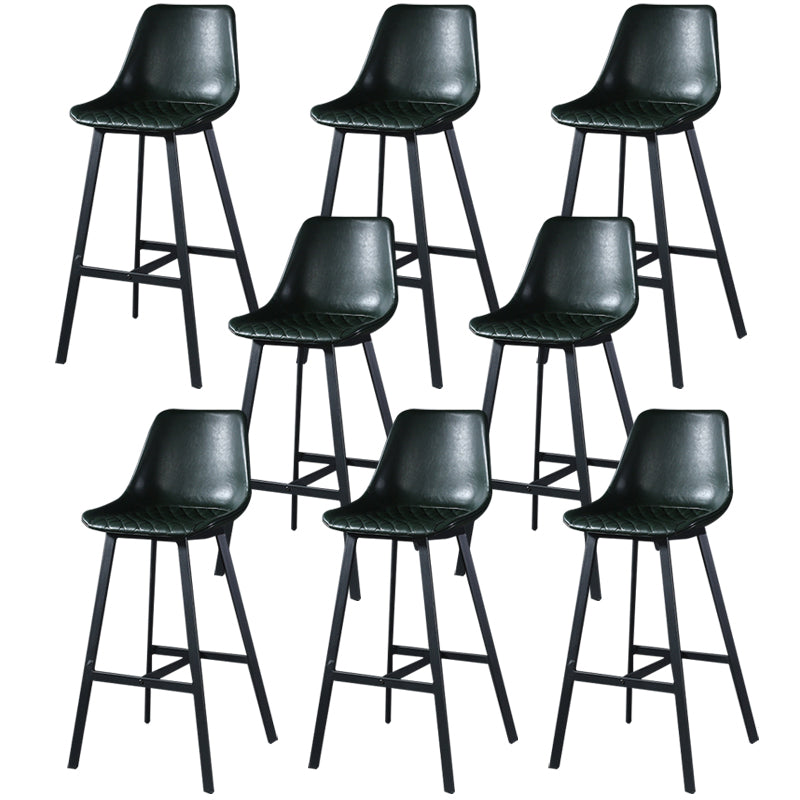 Modern PU Leather Bar-stool Bucket Seat Counter Bar Stool with Metal Legs