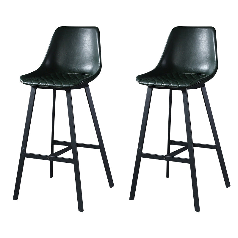 Modern PU Leather Bar-stool Bucket Seat Counter Bar Stool with Metal Legs