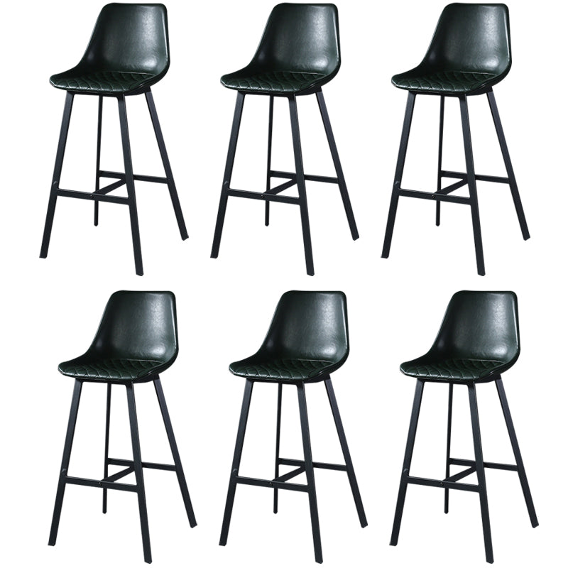 Modern PU Leather Bar-stool Bucket Seat Counter Bar Stool with Metal Legs