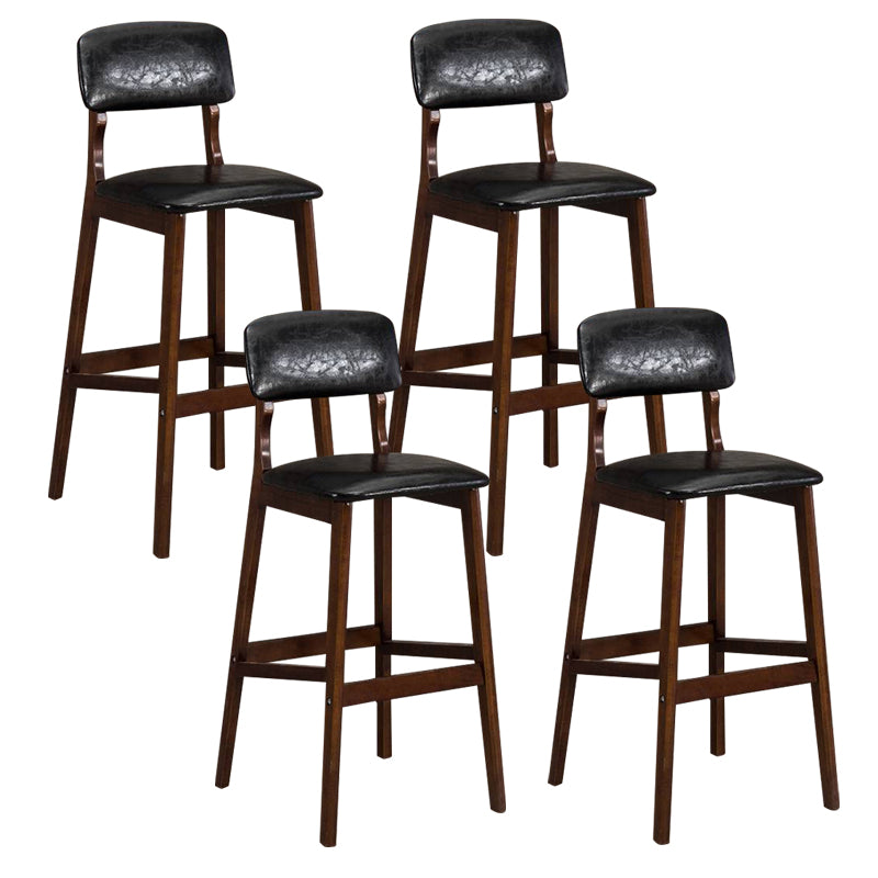 Industrial Style Bar-stool Square Seat Counter Bar Stool with Wooden Legs