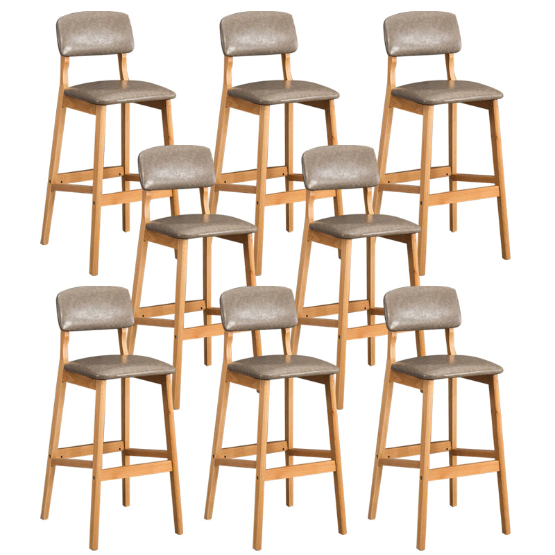 Industrial Style Bar-stool Square Seat Counter Bar Stool with Wooden Legs