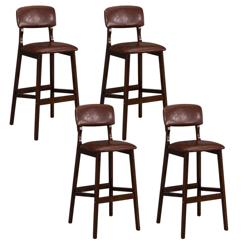 Industrial Style Bar-stool Square Seat Counter Bar Stool with Wooden Legs
