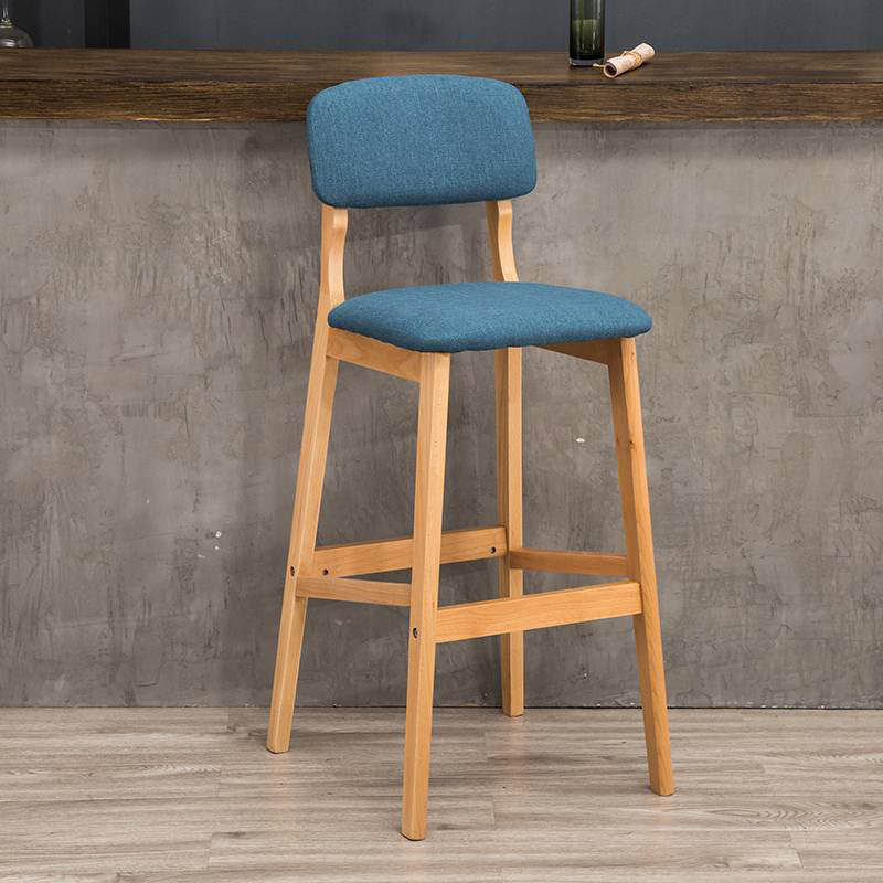 Industrial Style Bar-stool Square Seat Counter Bar Stool with Wooden Legs