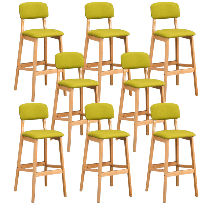 Industrial Style Bar-stool Square Seat Counter Bar Stool with Wooden Legs