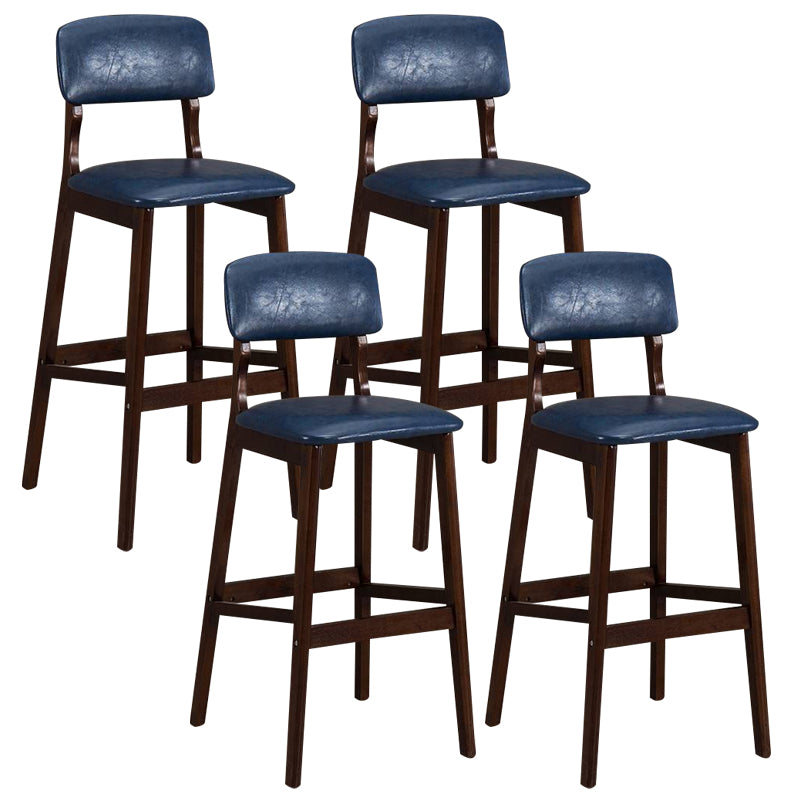 Industrial Style Bar-stool Square Seat Counter Bar Stool with Wooden Legs