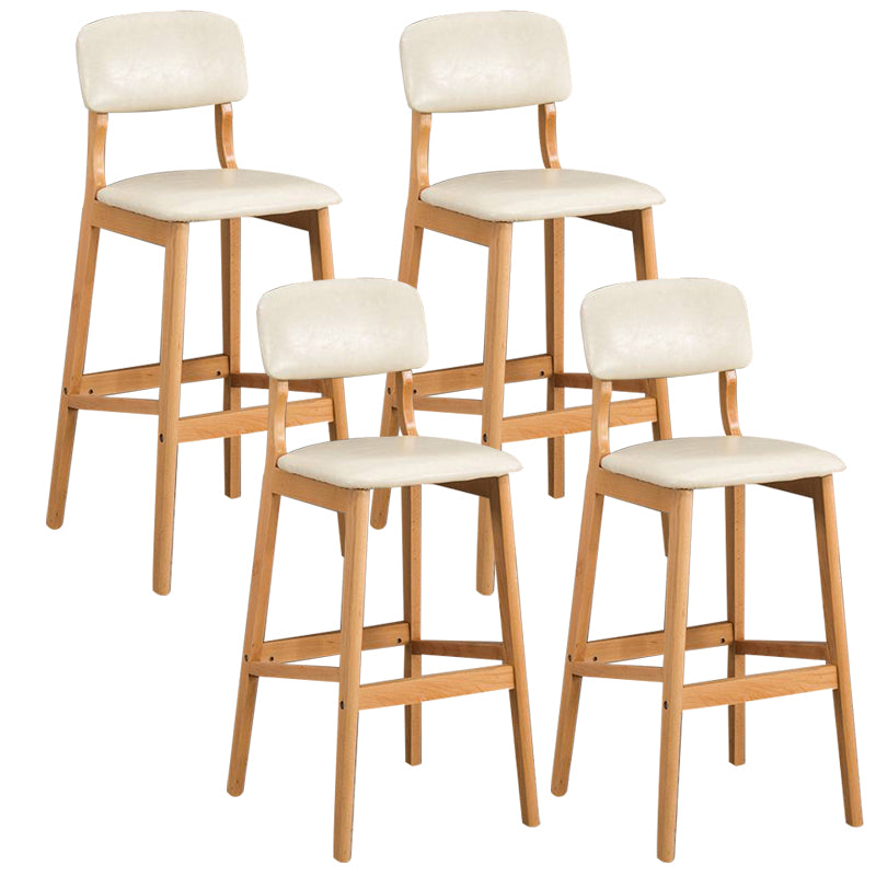 Industrial Style Bar-stool Square Seat Counter Bar Stool with Wooden Legs