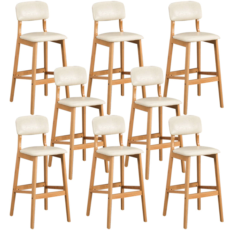 Industrial Style Bar-stool Square Seat Counter Bar Stool with Wooden Legs