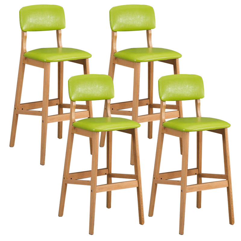 Industrial Style Bar-stool Square Seat Counter Bar Stool with Wooden Legs