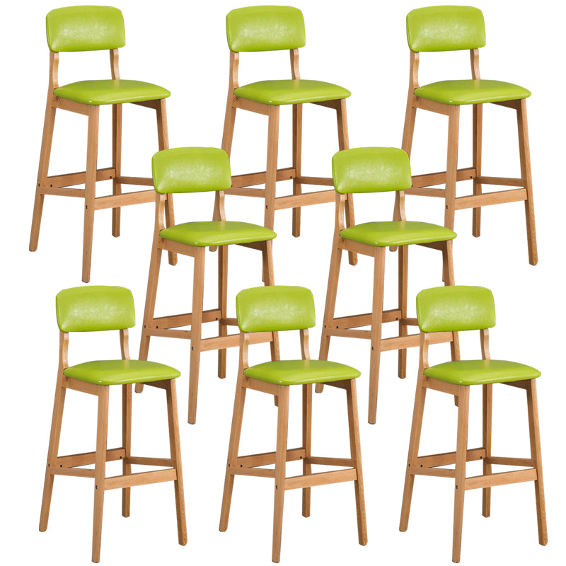 Industrial Style Bar-stool Square Seat Counter Bar Stool with Wooden Legs