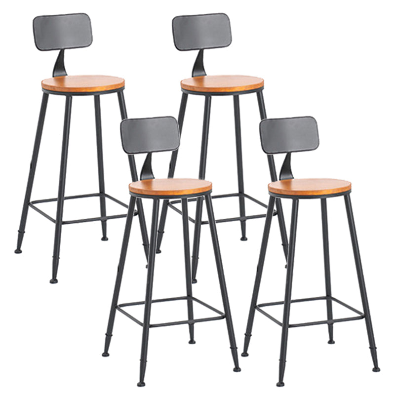 Contemporary Wood Counter Stool Living Room Bar Stool with Metal Legs
