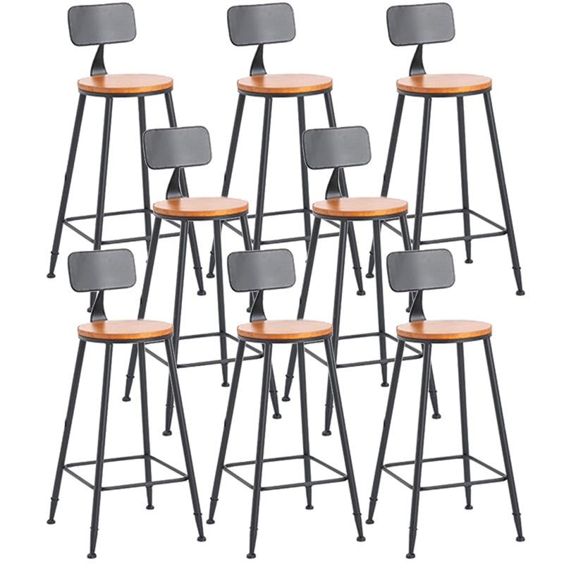 Contemporary Wood Counter Stool Living Room Bar Stool with Metal Legs