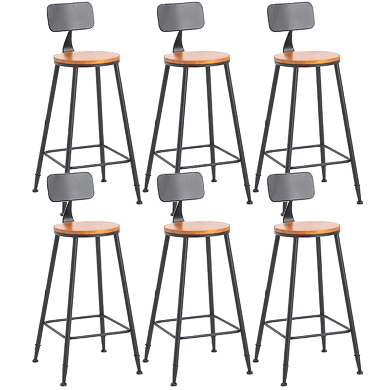 Contemporary Wood Counter Stool Living Room Bar Stool with Metal Legs