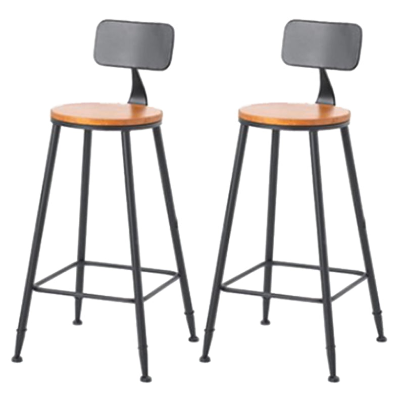 Contemporary Style Wood Counter Stool Living Room Bar Stool with Metal Legs