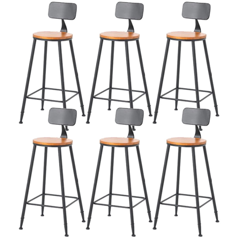 Contemporary Style Wood Counter Stool Living Room Bar Stool with Metal Legs