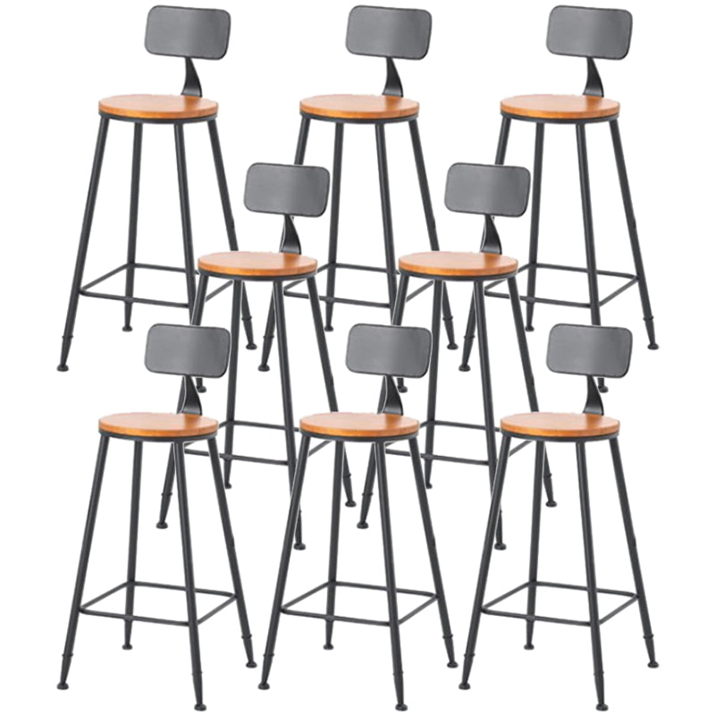 Contemporary Style Wood Counter Stool Living Room Bar Stool with Metal Legs