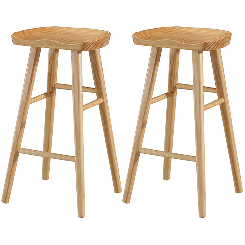 Contemporary Solid Wood Counter Stool Bucket Living Room Bar Stool