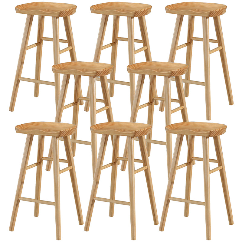 Contemporary Solid Wood Counter Stool Bucket Living Room Bar Stool