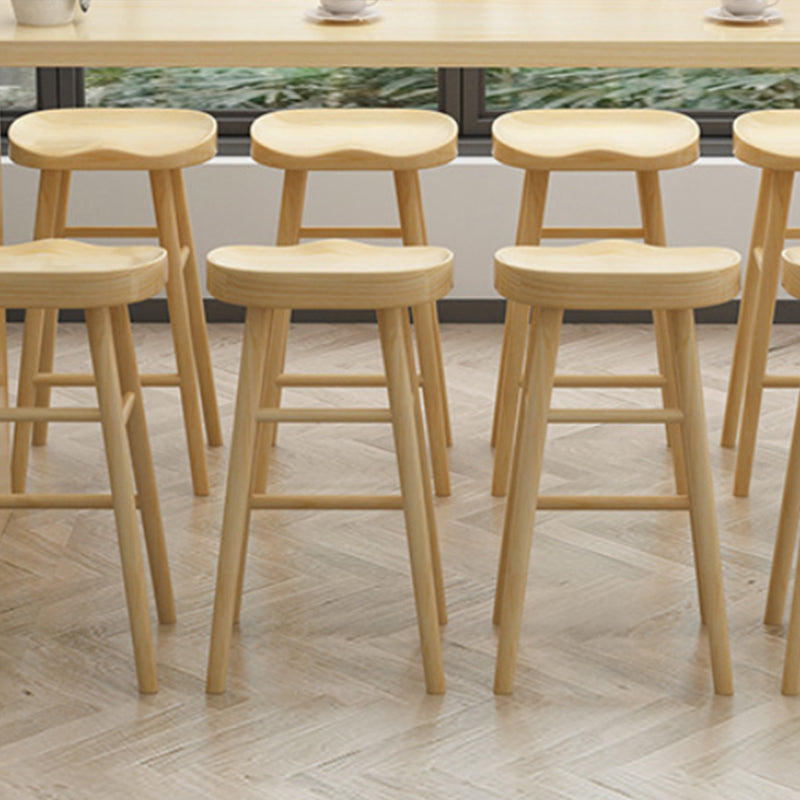 Contemporary Solid Wood Counter Stool Bucket Living Room Bar Stool