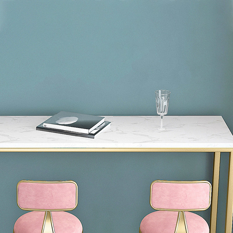 Scandinavian Style Counter Stool Velvet Round Bar Stool with Footrest