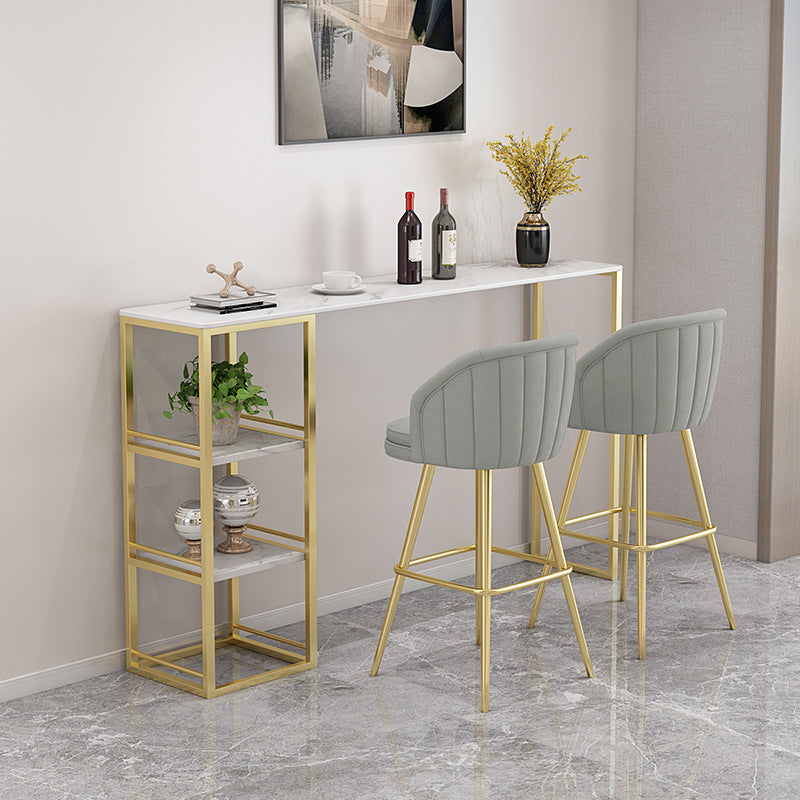 Contemporary Upholstered Counter Stool Rectangle Bar-height Bar Stool for Living Room