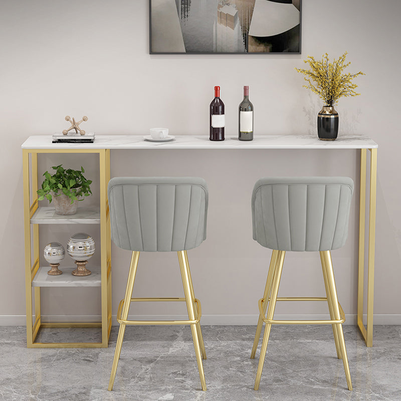 Contemporary Upholstered Counter Stool Rectangle Bar-height Bar Stool for Living Room
