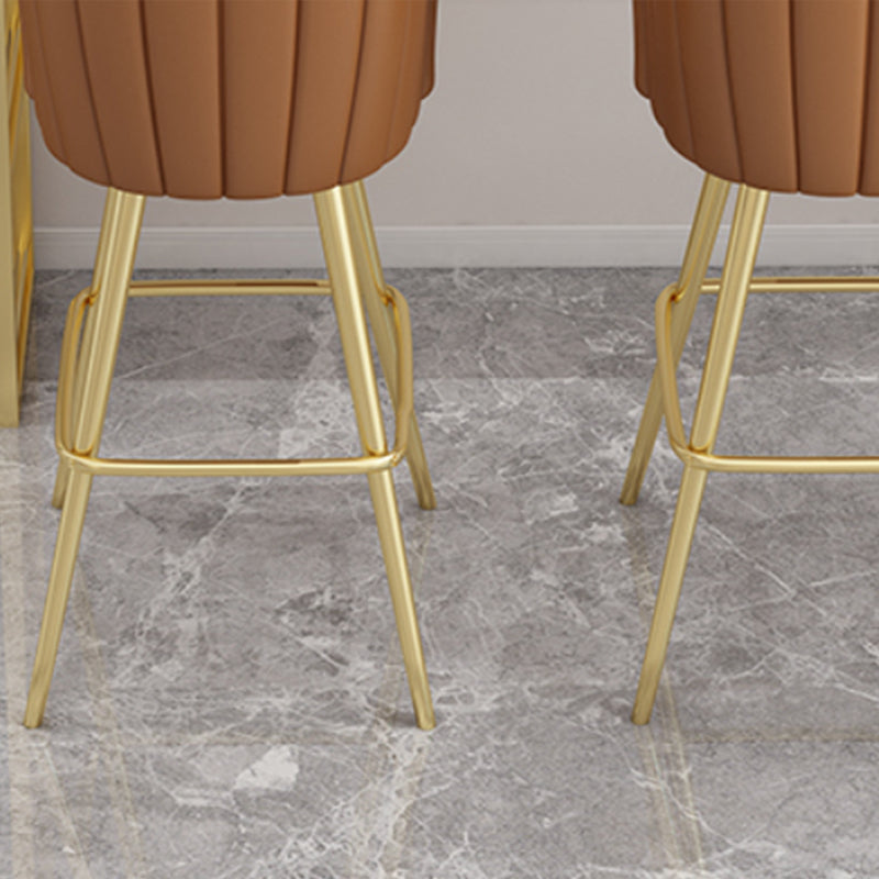 Contemporary Upholstered Counter Stool Rectangle Bar-height Bar Stool for Living Room