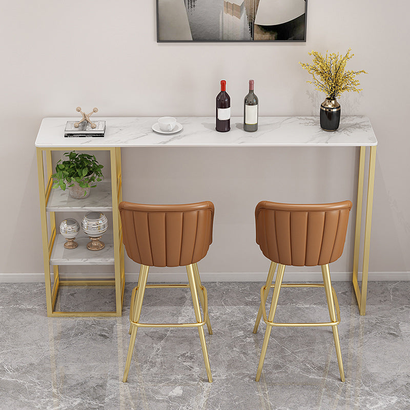 Contemporary Upholstered Counter Stool Rectangle Bar-height Bar Stool for Living Room